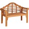 Gymax Foldable Patio Wooden Bench Garden Loveseat with Crown-Like Backrest